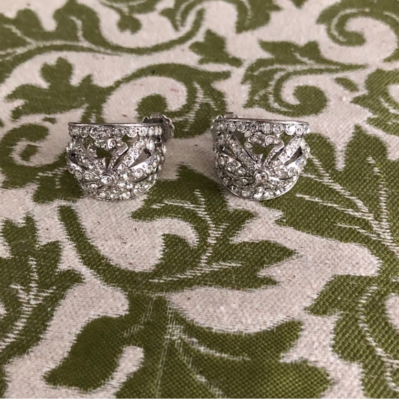 Kenneth Jay Lane KJL Sparkly Crystal Hoop Earrings - Picture 4 of 5